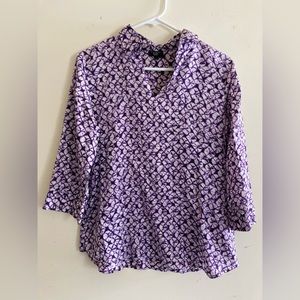 Talbots purple silk blend blouse 10P